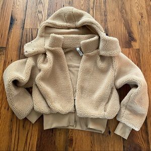 Alo Yoga Foxy Sherpa Camel Hooded Cozy Jacket XS